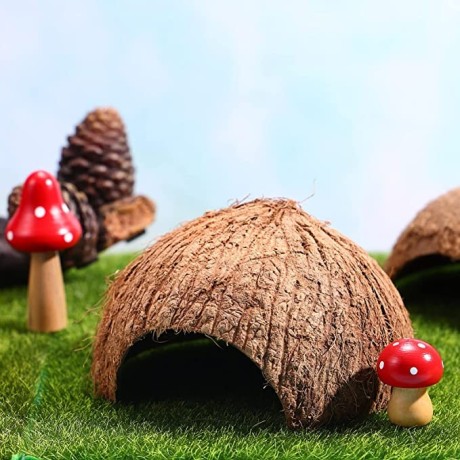 popetpop-2pcs-reptile-hideouts-natural-coconut-shell-hut-big-4