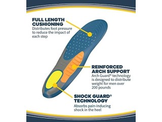 Dr. Scholl's HEAVY DUTY SUPPORT Pain Relief Orthotics. Designed for Men over 200lbs with Technology to Distribute
