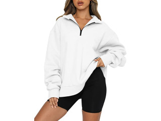 BETTE BOUTIK Oversized Half Zip Sweater for Women Pullover Long Sleeve Sweatshirt Hoodies Teen Girls Y2K Tops Clothe