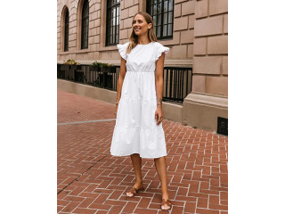 The Drop Women's Bright White Tiered Midi Dress by @fashion_jackson