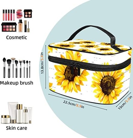 makeup-bag-travel-toiletry-bag-cute-traveling-brush-bag-cosmetic-organizer-bag-for-women-yellow-watercolor-sunflower-big-2