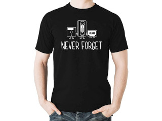Witty Fashions Never Forget Floppy Disk VHS Cassette Tape Music Men's T-Shirt