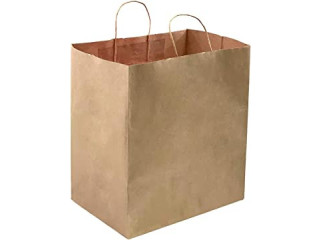Kraft Brown Paper Bags 14"L X 10"W X 15.75"H with Twisted Handle High Capacity, Perfect for Takeout bags, Wedding bags,...