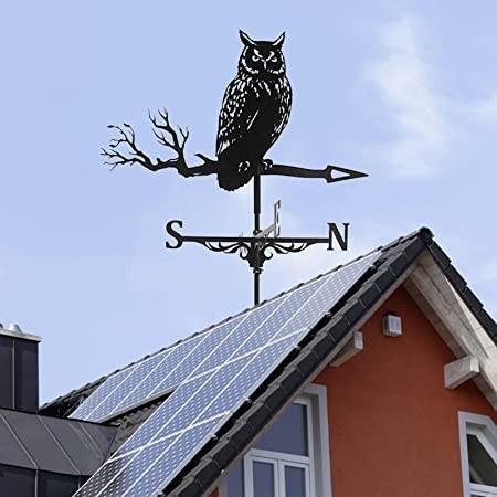 retro-metal-owl-weathervane-outdoor-yard-garden-30-tall-iron-art-weather-vane-for-paddock-roof-big-0