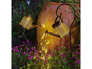 SINGFNH 10 Strands 36LEDs Iron Art Solar Watering Can Lights