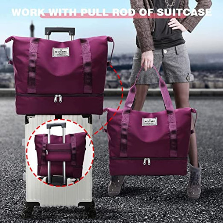 mocare-travel-duffel-bag-sports-gym-tote-carry-on-bags-for-women-foldable-lightweight-overnight-shoulder-weekender-shopping-hospital-handbag-big-2