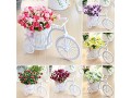 mokyler-artificial-flowers-with-rattan-bicycleplastic-floral-fake-silk-flower-garden-nostalgic-bicycle-mini-tricycle-for-home-small-1