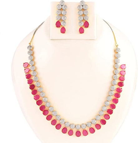 necklace-set-silver-gold-plated-two-tone-red-ruby-with-2-color-changeable-gem-big-0