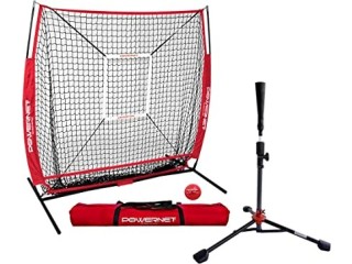 PowerNet 5x5 Practice Net + Deluxe Tee + Strike Zone + Weighted Training Ball Bundle
