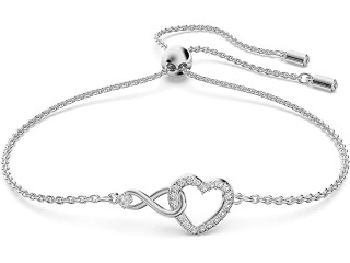 SWAROVSKI Women's Infinity Heart Jewelry Collections, Rose Gold Tone & Rhodium Finish, Clear Crystals