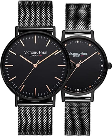 victoria-hyde-couple-watches-men-women-stainless-steel-mesh-band-his-and-hers-waterproof-quartz-wristwatch-for-lovers-gifts-set-big-2