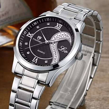 dreaming-qp-stainless-steel-romantic-pair-his-and-hers-wrist-watches-men-women-black-set-of-2-big-1