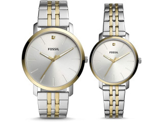 His and Her Lux Luther Three-Hand Two-Tone Stainless Steel Watch Gift Set