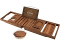 teak-bathtub-tray-expandable-wooden-bath-tray-for-tub-with-wine-and-book-holder-solid-bathroom-caddy-with-free-teak-body-brush-small-1