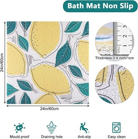 exgueack-square-shower-mat-non-slip-236-x-236-anti-mould-loofah-bathtub-mat-without-suction-cups-big-1