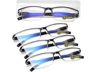 LUFF 4Pcs Anti-Blue-ray Reading Glasses Portable Ultra-Light Readers for Unisex