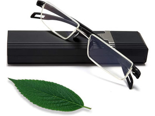 EYEURL Half Frame Reading Glasses Readers for Women Men Blue Light Blocking TR90 Flexible Lightweight Eyeglasses