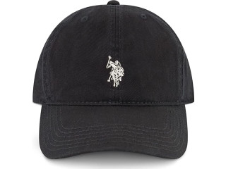 U.S. Polo Assn. Mens Mens Washed Twill Cotton Adjustable Baseball Hat with Pony Logo and Curved Brim