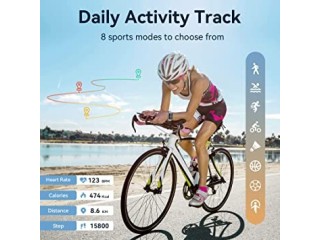 Smart Watch for Men Women 1.57" HD Touch Screen Fitness Tracker with Heart Rate Blood Oxygen Sleep Monitor