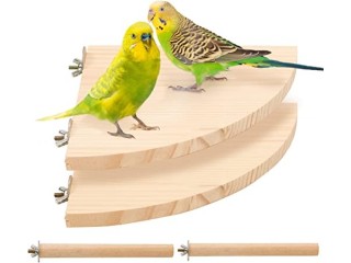 4 Pcs Parrot Platform, Bird Wooden Perch Stand Platform Cage Accessories