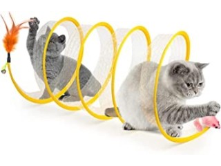 Folded Cat Tunnel for Indoor, Collapsible Pet Interactive Toy