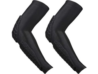 GUOZI Arm Elbow Sleeves, [2 Pack] Sports Honeycomb Crashproof Arm Elbow Pads for Basketball Baseball Football Cycling