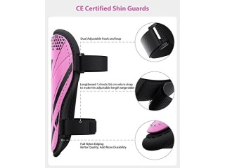 Shin Guards Soccer Kids Youth, CE Certified Airsfish Shin Guard Protection Gear for 2-18 Years Old Boys Girls
