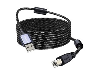 MOSWAG Long Printer Cable 16.4FT/5M Scanner Cable USB Printer Cord USB Type A to Type B Scanner Cord High Speed Compatible with HP