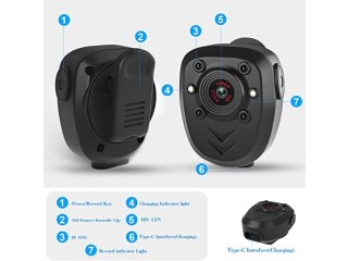 Mini Body Camera Video Recorder, Wearable Police Body cam with Night Vision