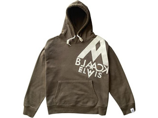 Black Elvis Clothing - Dark green hooded sweatshirt made from 100% cotton in sporty and elegant urban casual style for men and women