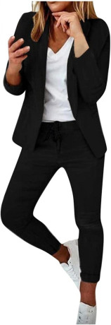 generic-womens-elegant-business-suit-set-trouser-suit-blazer-trousers-2-piece-suit-checked-two-piece-slim-fit-streetwear-festive-sporty-trouser-suit-big-0