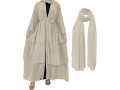 obeeii-womens-dubai-plain-cardigan-muslim-shiny-simple-modern-casual-long-dress-muslim-robe-with-hijab-small-0