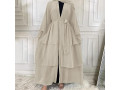 obeeii-womens-dubai-plain-cardigan-muslim-shiny-simple-modern-casual-long-dress-muslim-robe-with-hijab-small-1