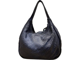 BZNA Bag Sanna Blue Italy Designer Women's Handbag Shoulder Bag Leather Shopper New