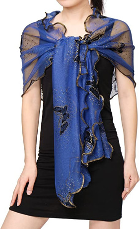 sourcingmap-women-shiny-butterfly-ruffle-semi-sheer-square-scarf-neckerchief-big-0