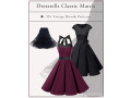 dresstells-womens-50s-rockabilly-dresses-hepburn-style-cocktail-dresses-vintage-retro-dress-pleated-skirt-knee-length-small-2