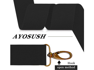 AYOSUSH Vintage Men's Braces Heavy Duty 4 Carabiner Belt Loop Adjustable X-Back, bronze