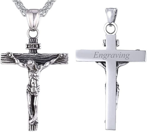 u7-stainless-steel-cross-necklace-inri-crucifix-jesus-christ-pendant-personalised-with-55-cm-chain-catholic-christian-jewellery-blue-big-0