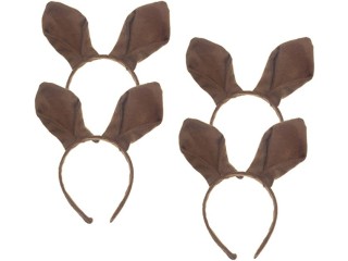 Lurrose Pack of 4 Plush Kangaroo Ear Headbands, Animal Ears, Headbands, Beautiful Hair Accessories for Cosplay, Halloween, Christmas Party, Festival