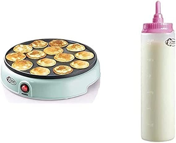 bestron-poffertjes-maker-includes-dough-scoop-for-700-ml-with-scale-ideal-for-filling-the-poffertjes-machine-dough-bottle-white-big-0