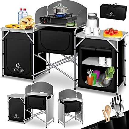 kesser-camping-kitchen-unit-including-carry-bag-camping-cupboard-with-aluminium-frame-big-0