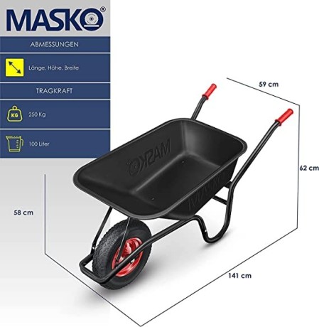 masko-wheelbarrow-garden-wheelbarrow-100-litres-up-to-250-kg-pneumatic-tyres-with-steel-rim-galvanised-steel-frame-garden-big-0