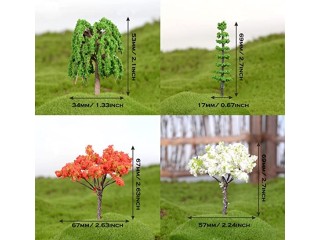 Cayway 26 Pieces Min Zen Miniature Garden Accessories Ornaments, Garden Grass Miniature Trees Model Making for DIY, Fairy Garden Decoration