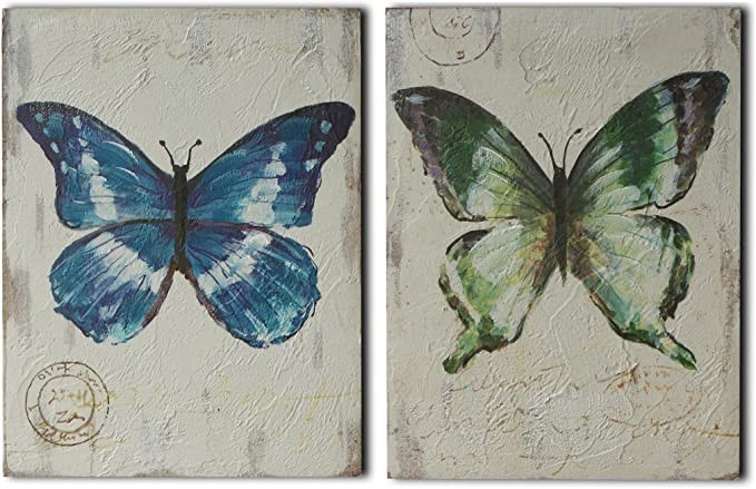 cvhomedeco-flat-relief-painting-still-life-hand-painted-butterfly-on-wooden-frame-mini-oil-painting-for-wall-decor-purple-and-green-6x8-inch-set-of-2-big-2