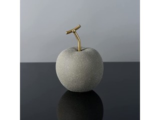 Silver Apple Ceramic Figurine Nordic Figurine Normcore Statues Elegant Ceramic Fruit Ornament Artwork Matte Decoration