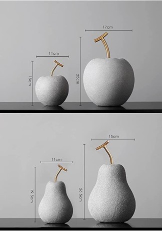 silver-apple-ceramic-figurine-nordic-figurine-normcore-statues-elegant-ceramic-fruit-ornament-artwork-matte-decoration-big-2