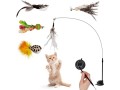 nelade-interactive-cat-toy-self-engagement-with-suction-cup-cat-rod-with-feathers-5-pendants-small-0