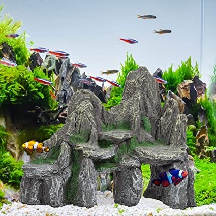 relaxdays-aquarium-decoration-rock-with-caves-furnishing-accessories-for-aquarium-and-reptile-standing-21-cm-high-grey-green-big-0