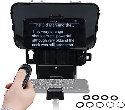 desview-t3-teleprompter-with-remote-control-for-smartphone-tablet-lens-adapter-rings-for-dslr-cameras-wide-angle-lens-app-compatible-with-ipadandroid-big-2