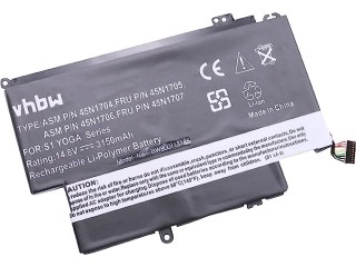 Vhbw Battery Compatible with Lenovo ThinkPad S1 Yoga (20CDA068CD), S1 Yoga (20CDA06HCD) Notebook (3150 mAh, 14.8 V, Li-Polymer)